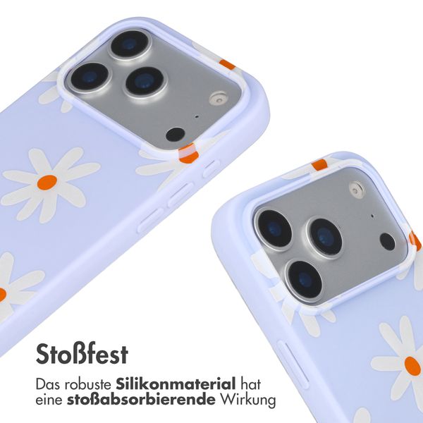 imoshion SilikonHülle design mit Band Apple iPhone 17 Pro - Lila Flower Distance