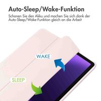 imoshion Trifold Hardcase Klapphülle Samsung Galaxy Tab S9 11.0 Zoll / Tab S10 FE / S9 FE 10.9 Zoll - Rosa