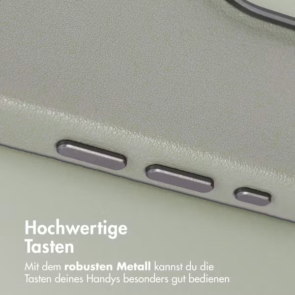 Accezz MagSafe Leather Backcover Apple iPhone 15 Pro - Light Grey