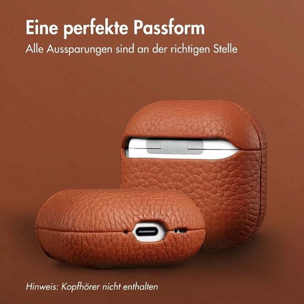 Accezz Echtleder Case  Apple Airpods 4 - Cognac
