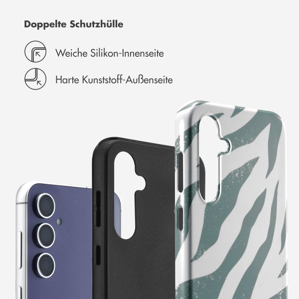 Selencia Vivid Back Cover Samsung Galaxy S23 FE - Colorful Zebra Pine Blue