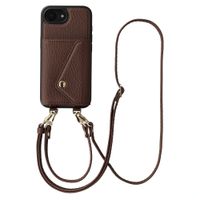Selencia Sera HandyHülle mit Kordel und Umschlag-Kartenhalter Apple iPhone 17e / 16e - Chocolate Brown