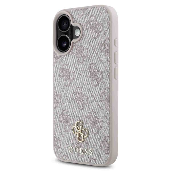 Guess 4G Metal Logo Back Cover MagSafe für das iPhone 16 - Rosa