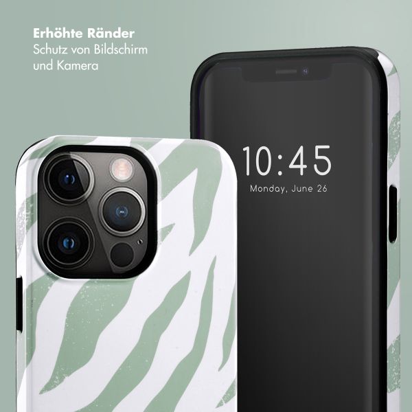 Selencia Vivid Back Cover Apple iPhone 13 Pro - Colorful Zebra Sage Green