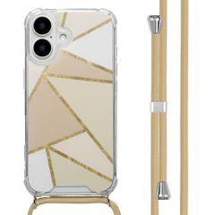 imoshion Design Hülle mit Band Apple iPhone 16 - Beige Graphic