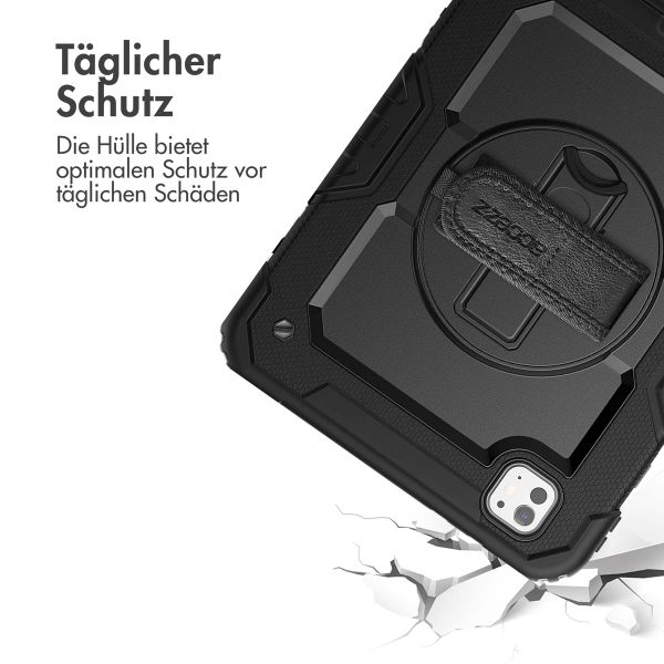 Accezz Robustes Back Cover mit Schultergurt für das iPad Pro 11 (2024) M4 - Schwarz