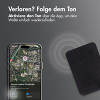 Accezz Magnetischer Lederkartenhalter - Geeignet für Apple Find My - Onyx Black