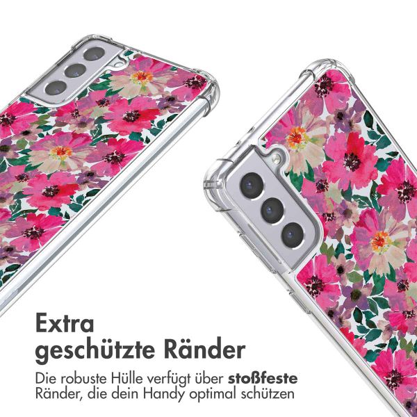 imoshion Design Hülle mit Band Samsung Galaxy S21 - Flower Water