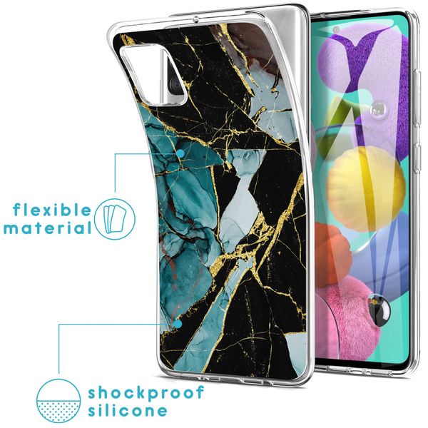 imoshion Design Hülle Samsung Galaxy A51 - Marmor - Blau