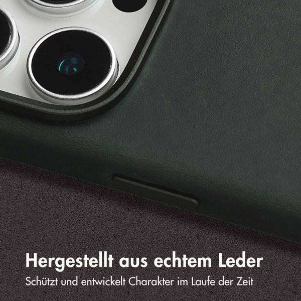 Accezz Vintage Leather Magsafe Backcover Apple iPhone 16 Pro Max - Smokey Green