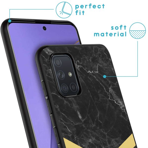 imoshion Design Hülle für das Samsung Galaxy A71 - Marmor / Schwarz