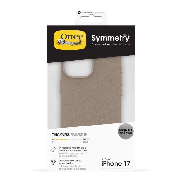 OtterBox Symmetry Cactus Leder Back Cover MagSafe Apple iPhone 17 - Light Grey