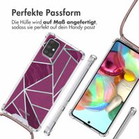 imoshion Design Hülle mit Band Samsung Galaxy A71 - Bordeaux Graphic