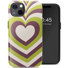 Selencia Vivid Rückabdeckung mit MagSafe Apple iPhone 13 - Double Hearts Plum Fern