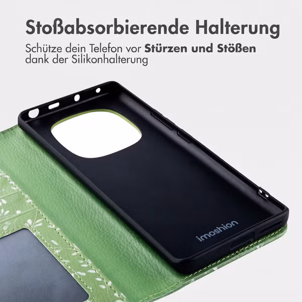 imoshion Design Klapphülle Xiaomi Redmi Note 14 Pro (4G) - Green Flowers