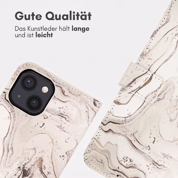 imoshion Design Klapphülle Apple iPhone 13 - Sandy Marble