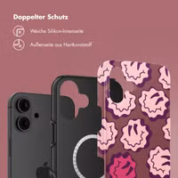 Selencia Vivid Rückabdeckung mit MagSafe iPhone 16 - Wavy Smiley Pink