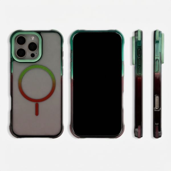 Selencia Gradient MagSafe Back Cover Apple iPhone 16 Pro Max - Grün / Braun