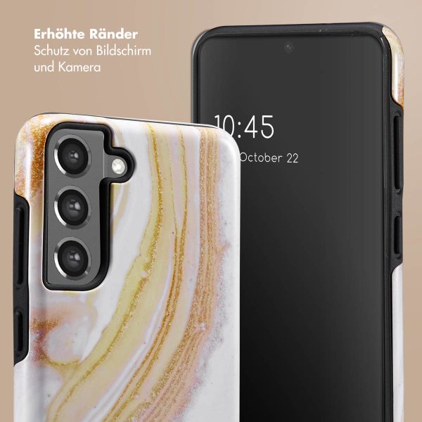 Selencia Vivid Back Cover Samsung Galaxy S21 FE - Chic Marble Gold