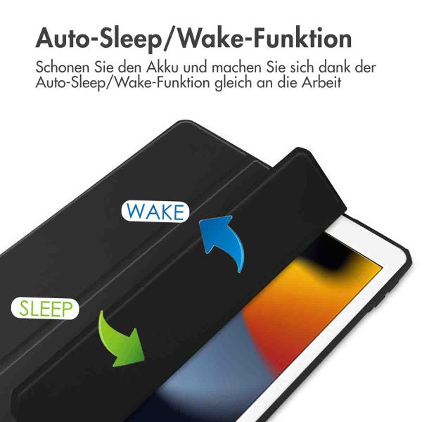 imoshion Trifold Hardcase Klapphülle Apple iPad 9 (2021) 10.2 Zoll / iPad 8 (2020) 10.2 Zoll / iPad 7 (2019) 10.2 Zoll - Schwarz