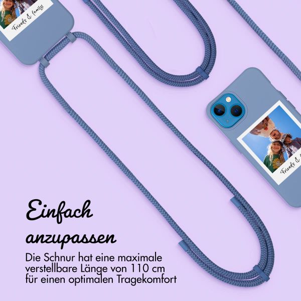 Personalisierte Color Backcover MagSafe mit abtrennbarem Band und Polaroid für iPhone 13 - Ash Blue