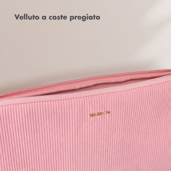Selencia Cord Laptop Hülle 15-16 Zoll - Laptop Sleeve - Soft Blush