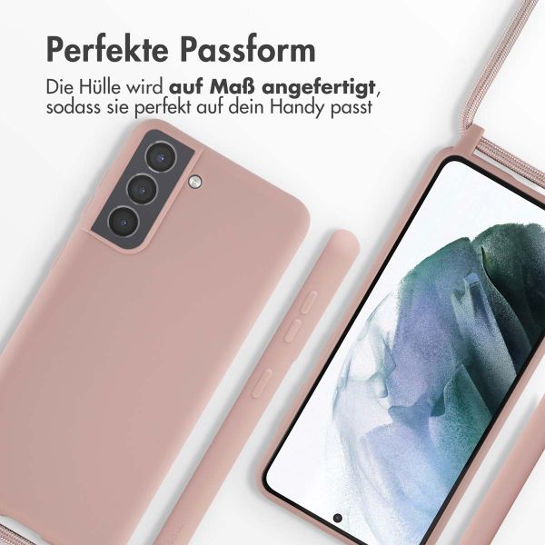 imoshion Silikonhülle mit Band für das Samsung Galaxy S21 - Sand Pink