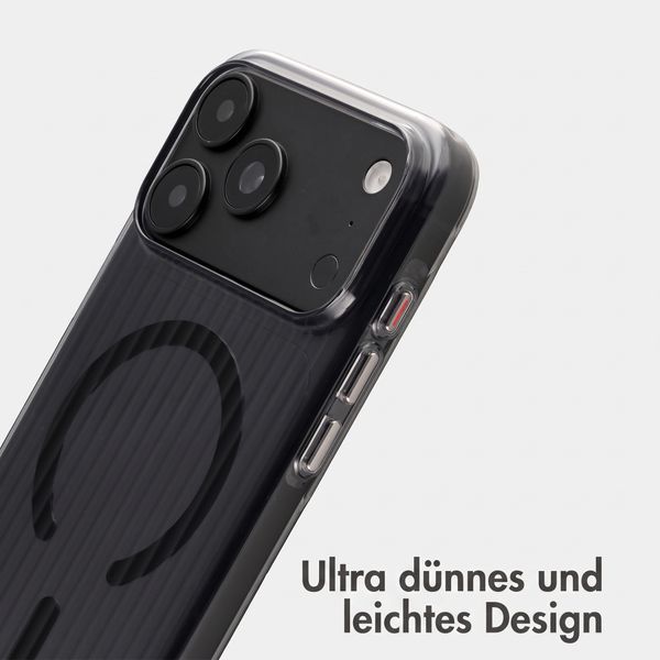 Accezz Lite Backcover mit MagSafe | Fluted | Apple iPhone 18 Pro Max / 17 Pro Max - Schwarz