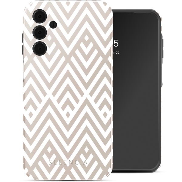 Selencia Vivid Tough Back Cover für das Samsung Galaxy A15 - Beige Zigzag