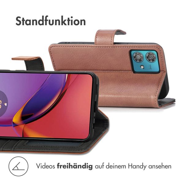 imoshion Luxuriöse Klapphülle Motorola Moto G84 - Braun