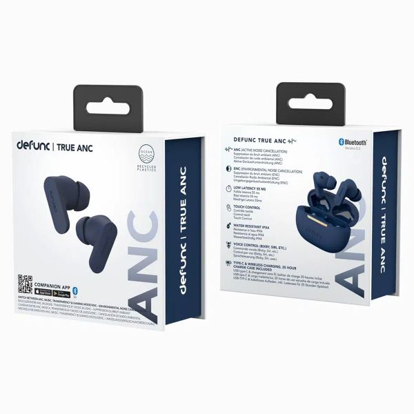 Defunc True ANC Earbuds - In-Ear Kopfhörer - Bluetooth Kopfhörer - Mit Rauschunterdrückungsfunktion - Blue