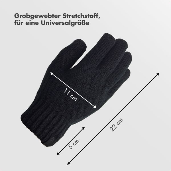 Selencia Touchscreen-Handschuhe mit Woll-Optik - Damen - Größe M - Schwarz