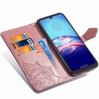 Mandala Klapphülle Motorola Moto E6s - Roségold
