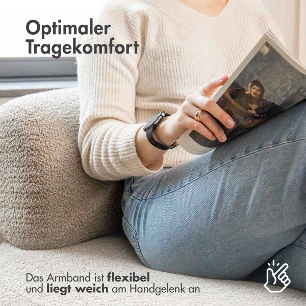 imoshion Milanaise Faltarmband für Xiaomi Mi Band 7 - Schwarz