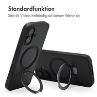Accezz Ring Stand Backcover mit MagSafe für das Apple iPhone 16 - Schwarz