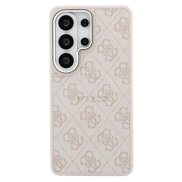 Guess 4G Leather Back Cover mit MagSafe Samsung Galaxy S26 Ultra - Gold Edge - Pink