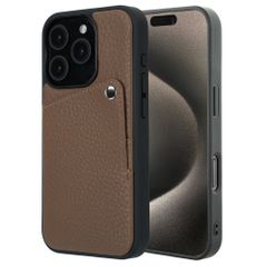 Selencia Riva Back Cover mit Kartenfach Apple iPhone 15 Pro - Mocha Brown