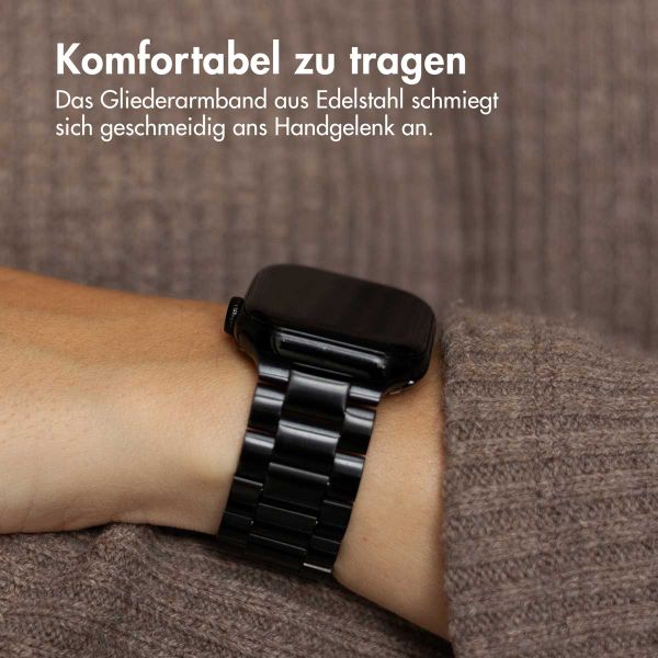 imoshion Edelstahlarmband für das Apple Watch Series 1 bis 11 / SE / Ultra (44/45/46/49 mm) - Schwarz