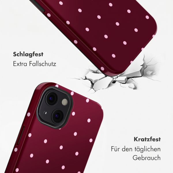 Selencia Vivid Rückabdeckung mit MagSafe Apple iPhone 13 - Happy Dots Burgundy
