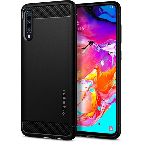 Spigen Rugged Armor Case Schwarz für Samsung Galaxy A70