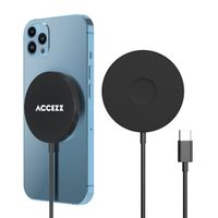 Accezz Wireless Charger USB-C - MagSafe kabelloses Ladegerät - 1 Meter - Schwarz