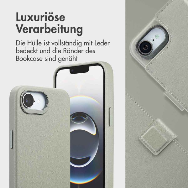 Accezz 2-in-1 Klapphülle aus Leder mit MagSafe Apple iPhone 16e - Light Grey