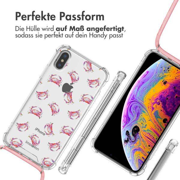 imoshion Design Hülle mit Band Apple iPhone X / Xs - Crab Watercolor
