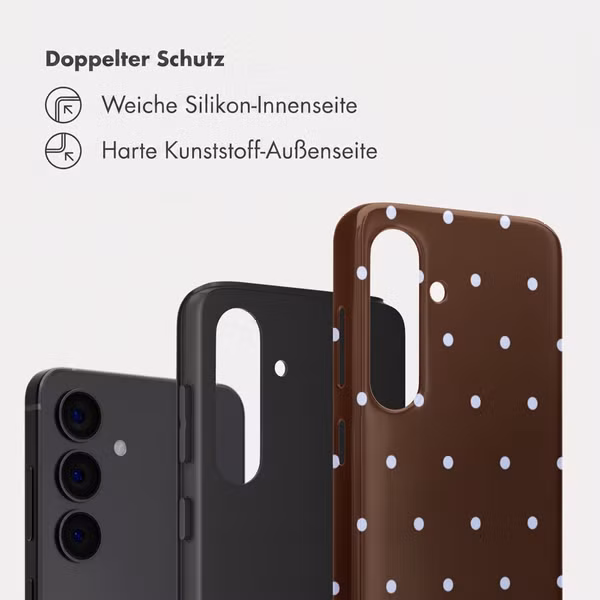 Selencia Vivid Back Cover Samsung Galaxy S24 - Happy Dots Chocolate