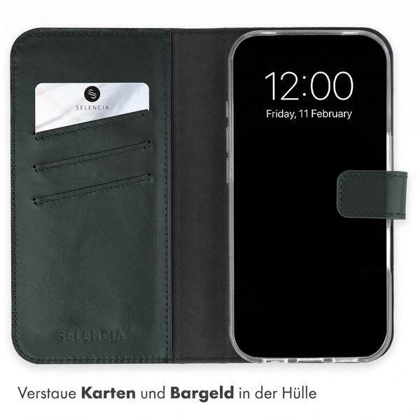 Selencia Echtleder Klapphülle Apple iPhone 18 Pro Max / 17 Pro Max - Grün
