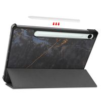imoshion Design Trifold Klaphülle Samsung Galaxy Tab S9 11.0 Zoll / Tab S10 FE / S9 FE 10.9 Zoll - Black Marble