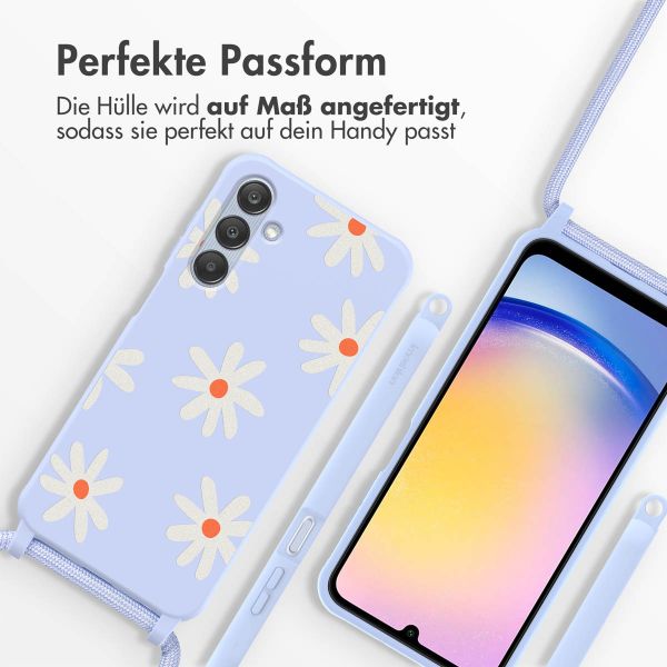 imoshion SilikonHülle design mit Band Samsung Galaxy A25 (5G) - Lila Flower Distance