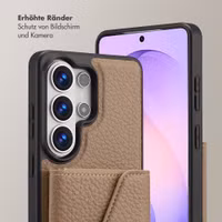 Selencia Sera HandyHülle mit Kordel und Umschlag-Kartenhalter Samsung Galaxy S26 Ultra - Taupe