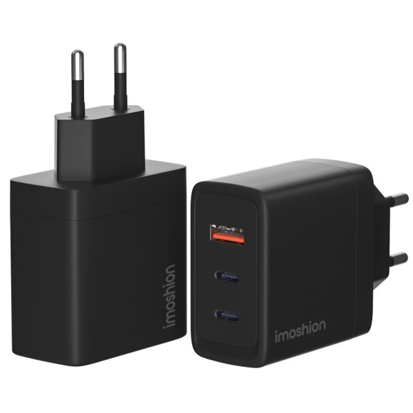 imoshion 65 Watt Ladegerät | 2x USB-C + 1x USB-A - Schwarz