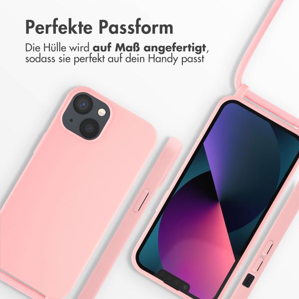 imoshion Silikonhülle mit Band für das iPhone 13 - Rosa